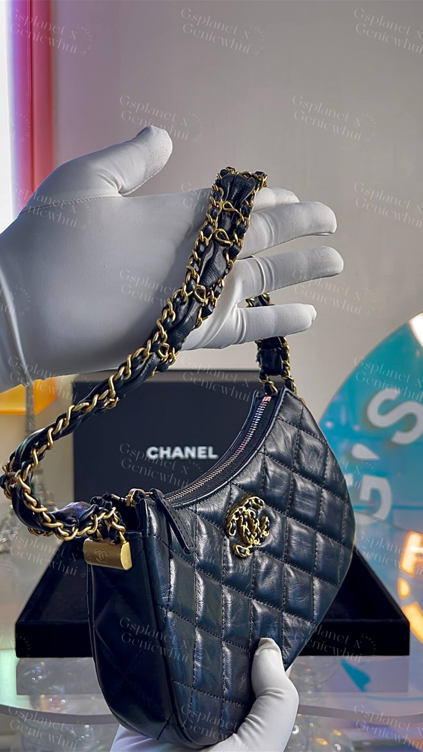 Re.bag【 Chanel23k Hobo Bag 单肩腋下包 – Black / Gold Hardware】
