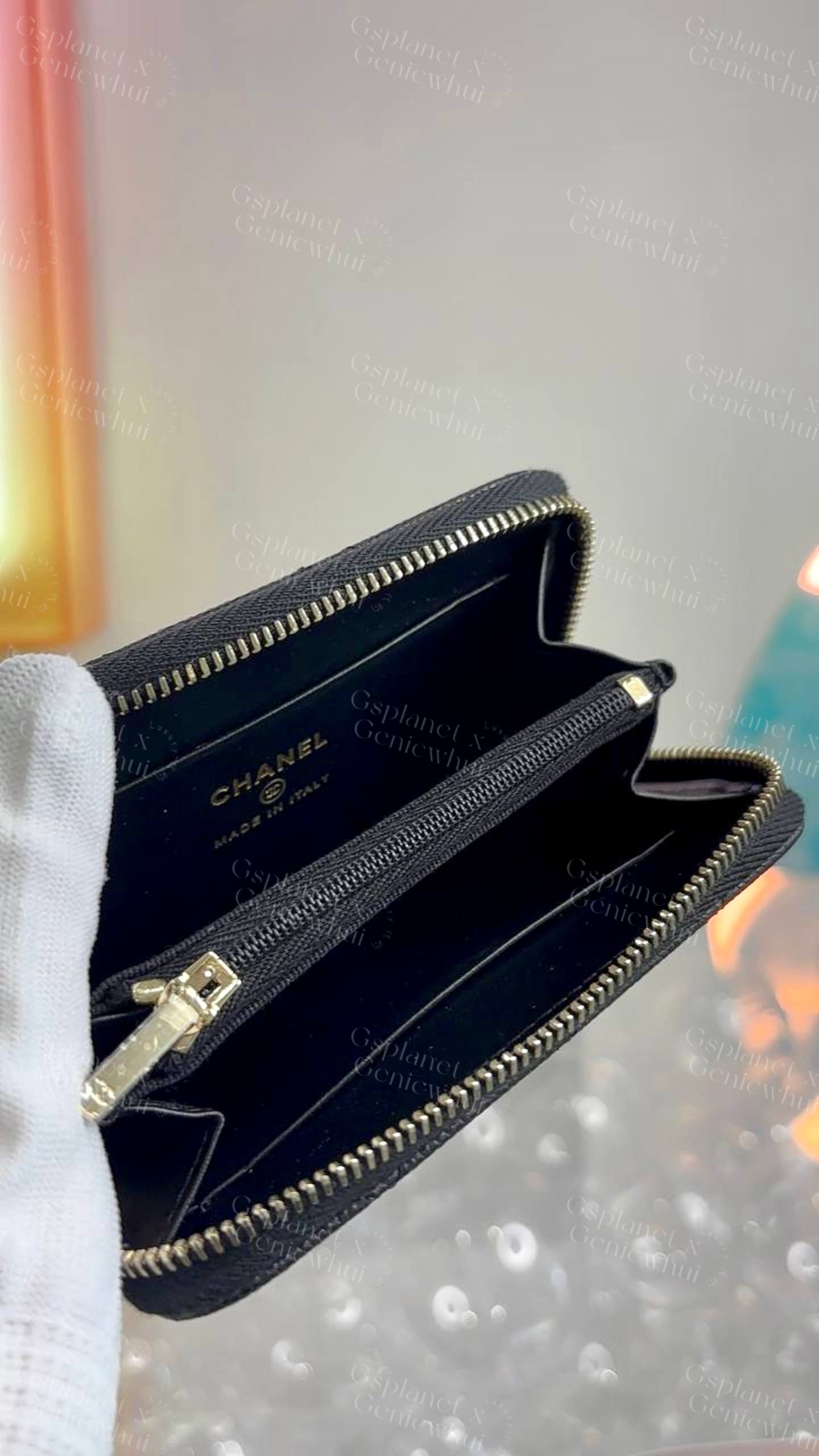 Chanel Zip Card Case Big CC Logo