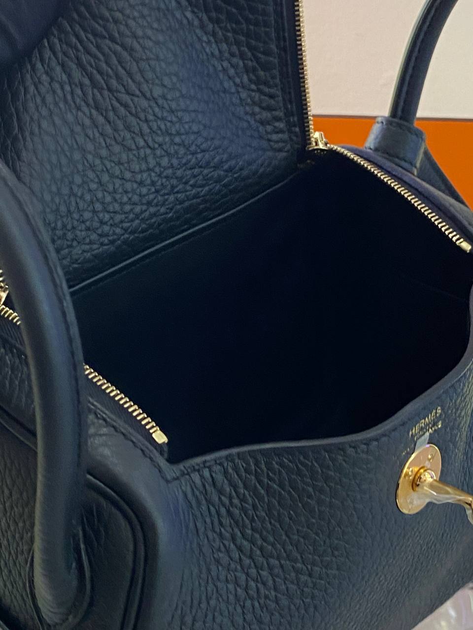 HERMES MINI LINDY黑金扣