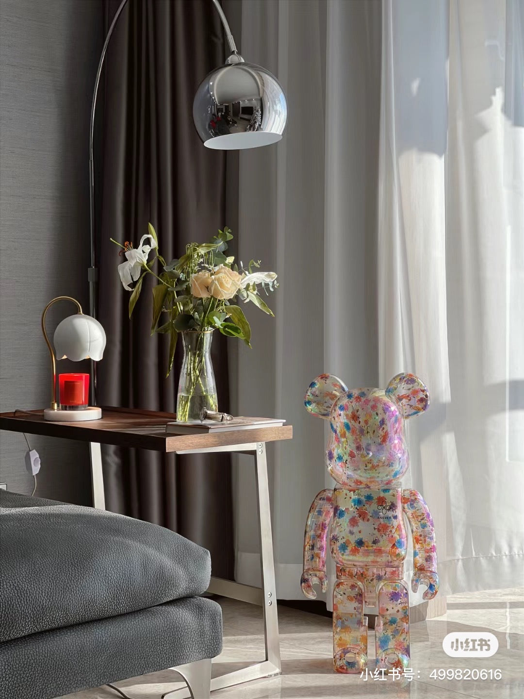 Bearbrick|透明碎花積木熊