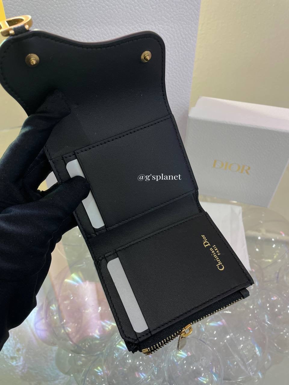 Dior Saddle Lotus Wallet black