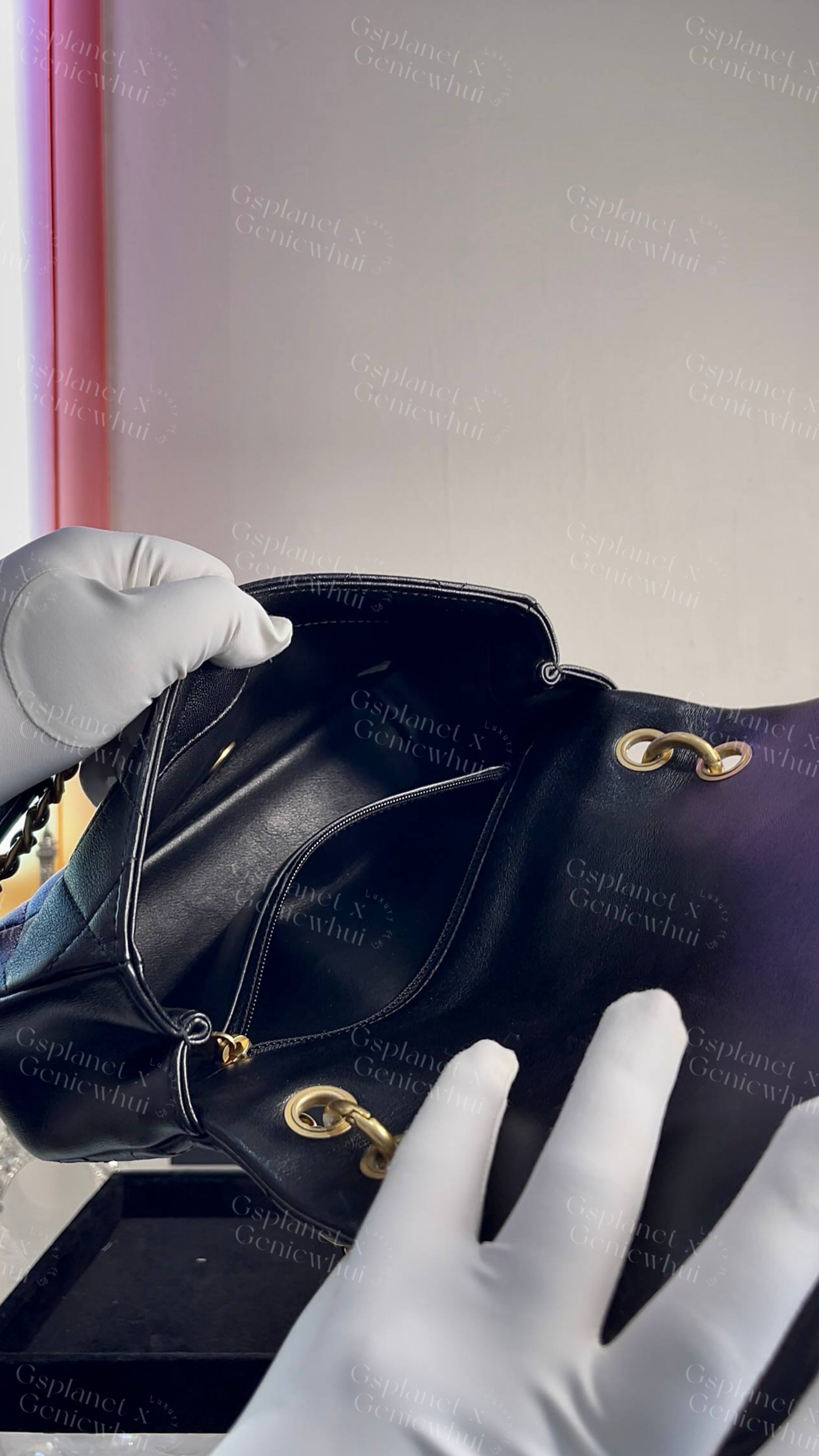 Re.bag【 Chanel Flap Bag 黑金粗链皮穿链条口盖包 – Black / Gold Hardware】