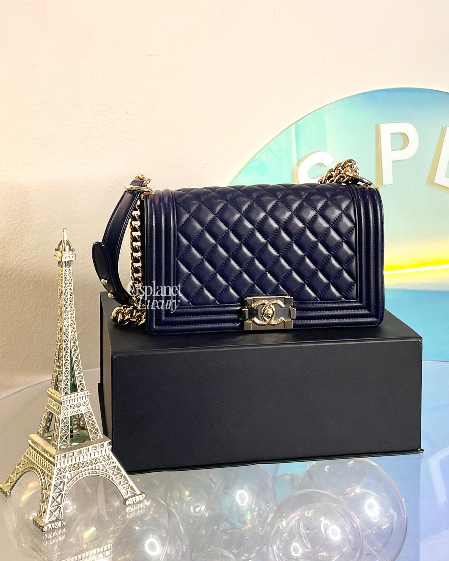 PreLoved Chanel LeBoy Medium Royal Blue
