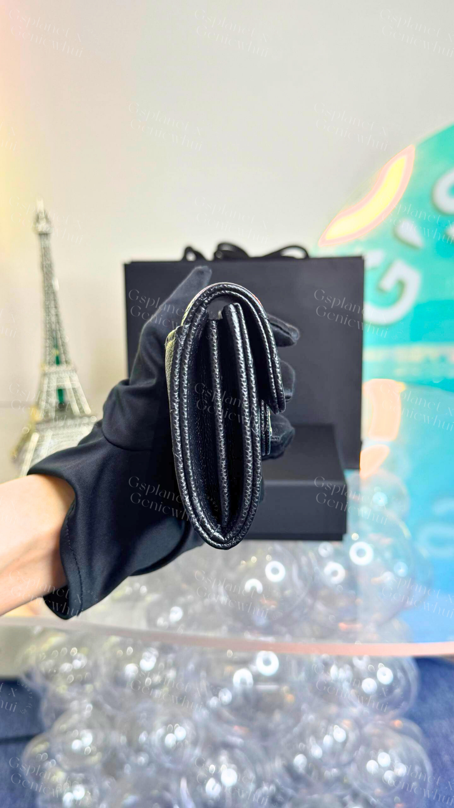 Chanel Caviar Quilted CC Black Flap Card Holder