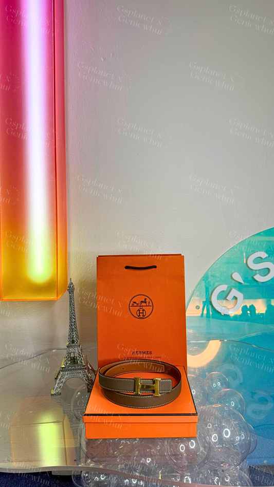 Hermès Mini H Belt Buckle Reversible Leather Strap