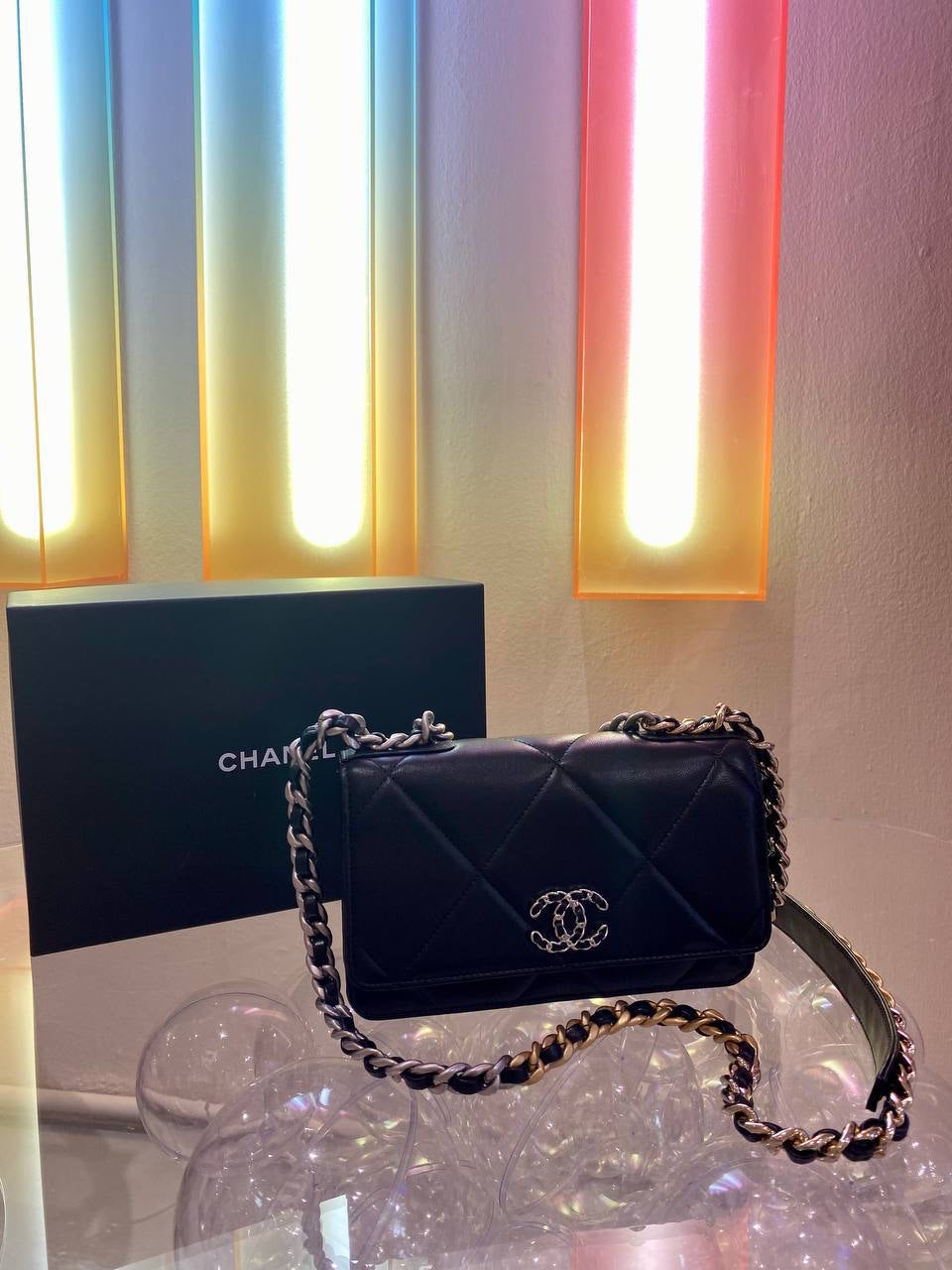 CHANEL 19 CLUTCH WITH CHAIN