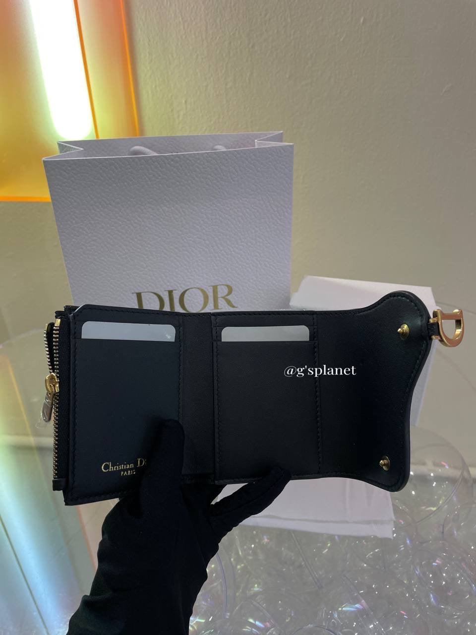 Dior Saddle Lotus Wallet black