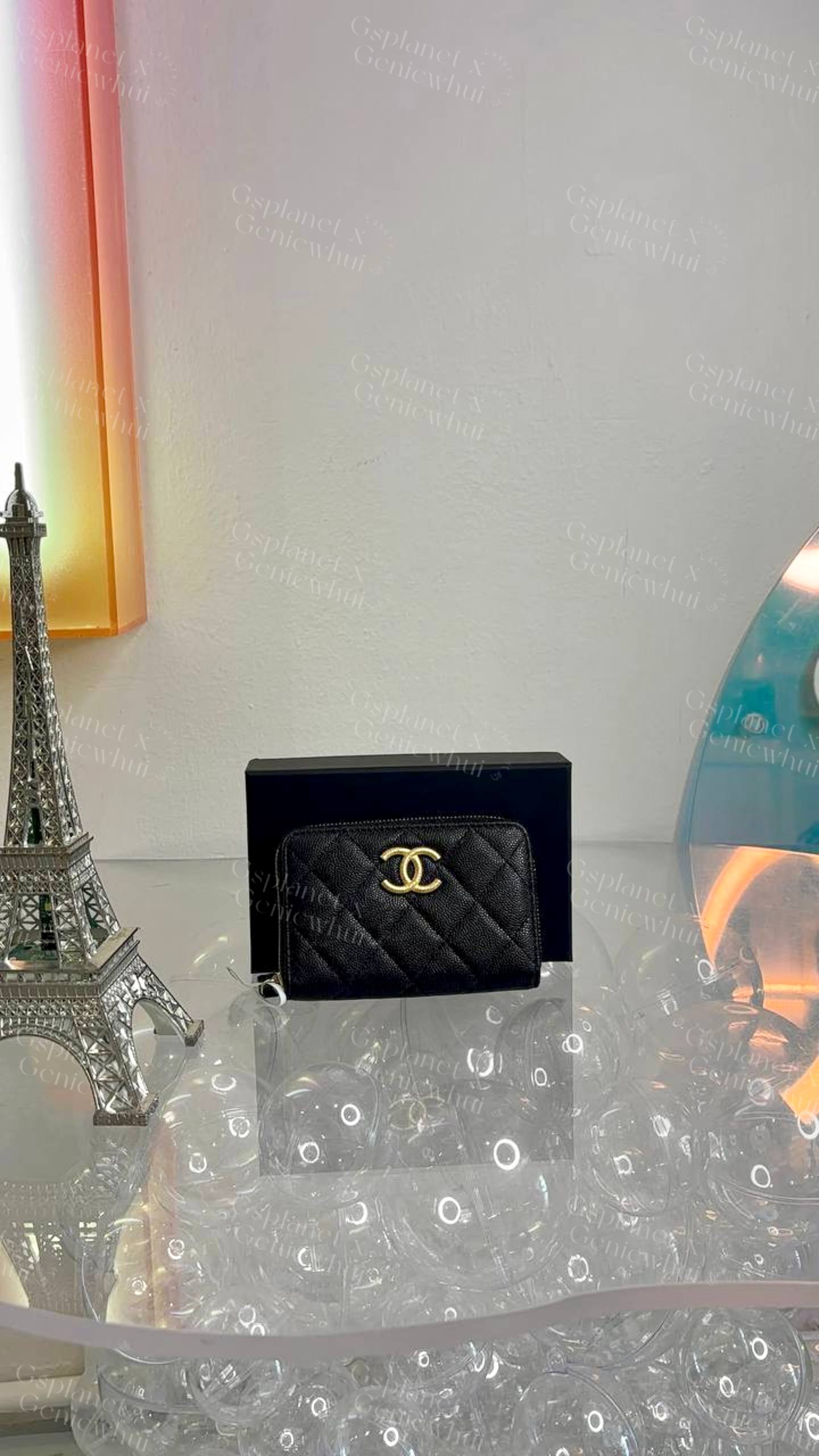 Chanel Zip Card Case Big CC Logo
