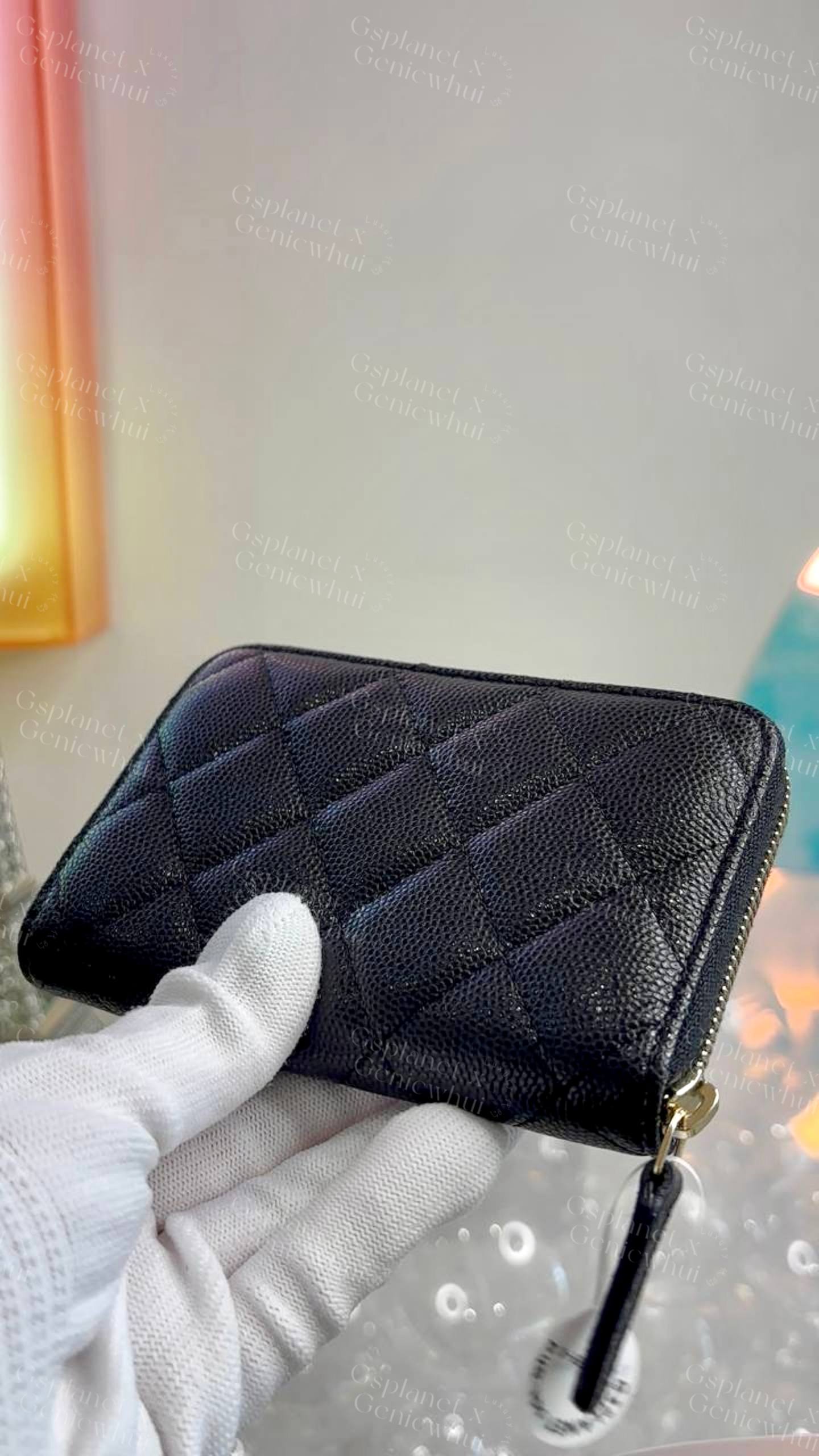 Chanel Zip Card Case Big CC Logo
