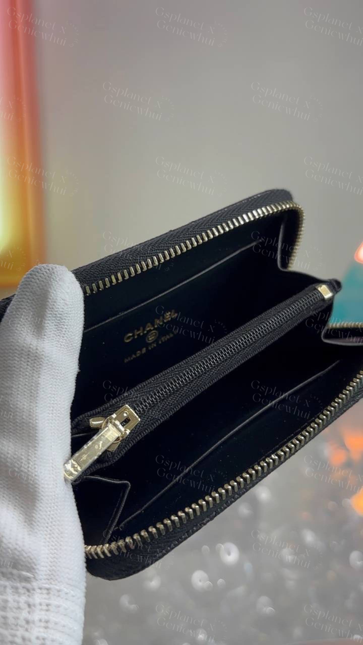 Chanel Zip Card Case Big CC Logo