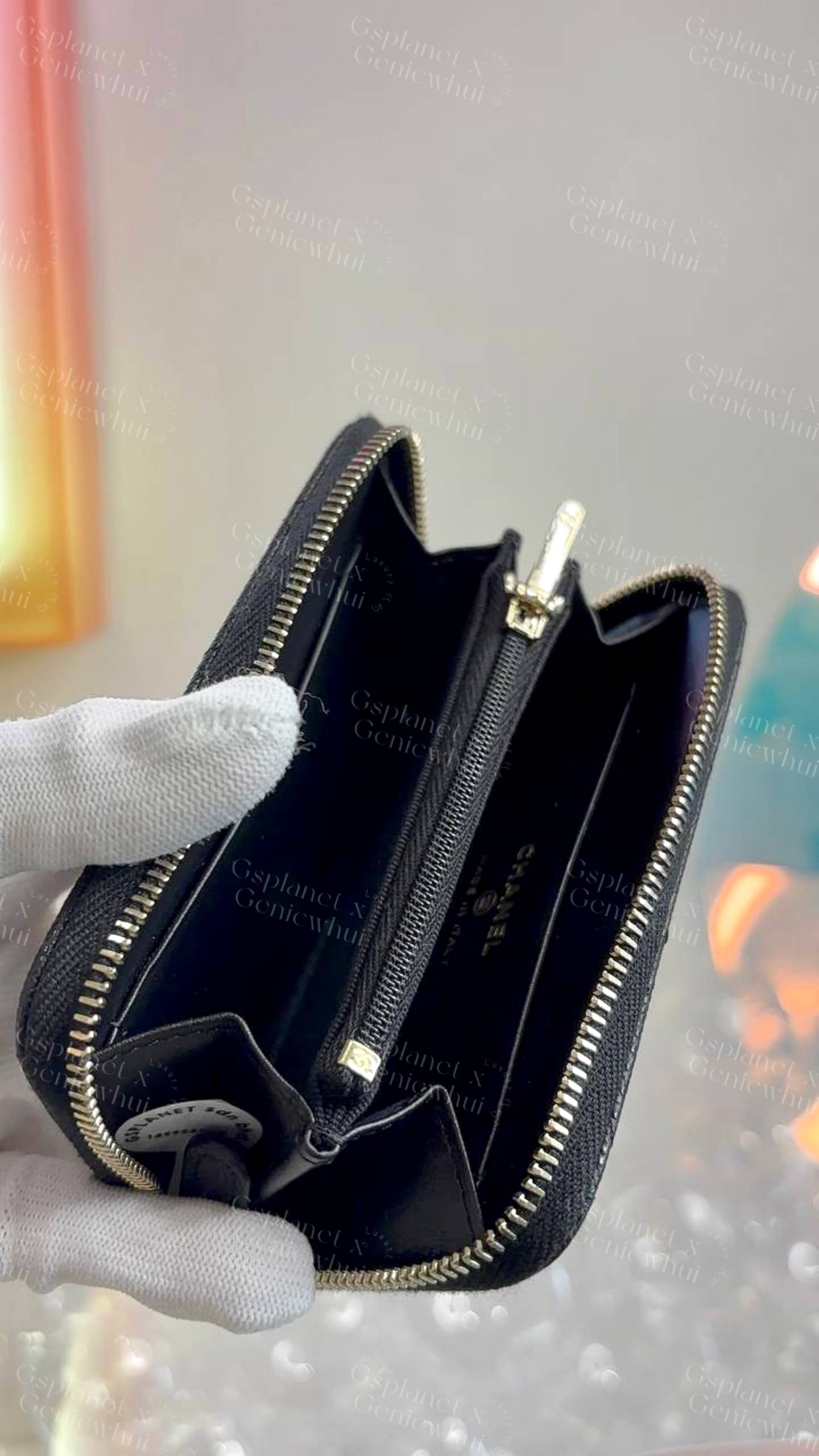 Chanel Zip Card Case Big CC Logo