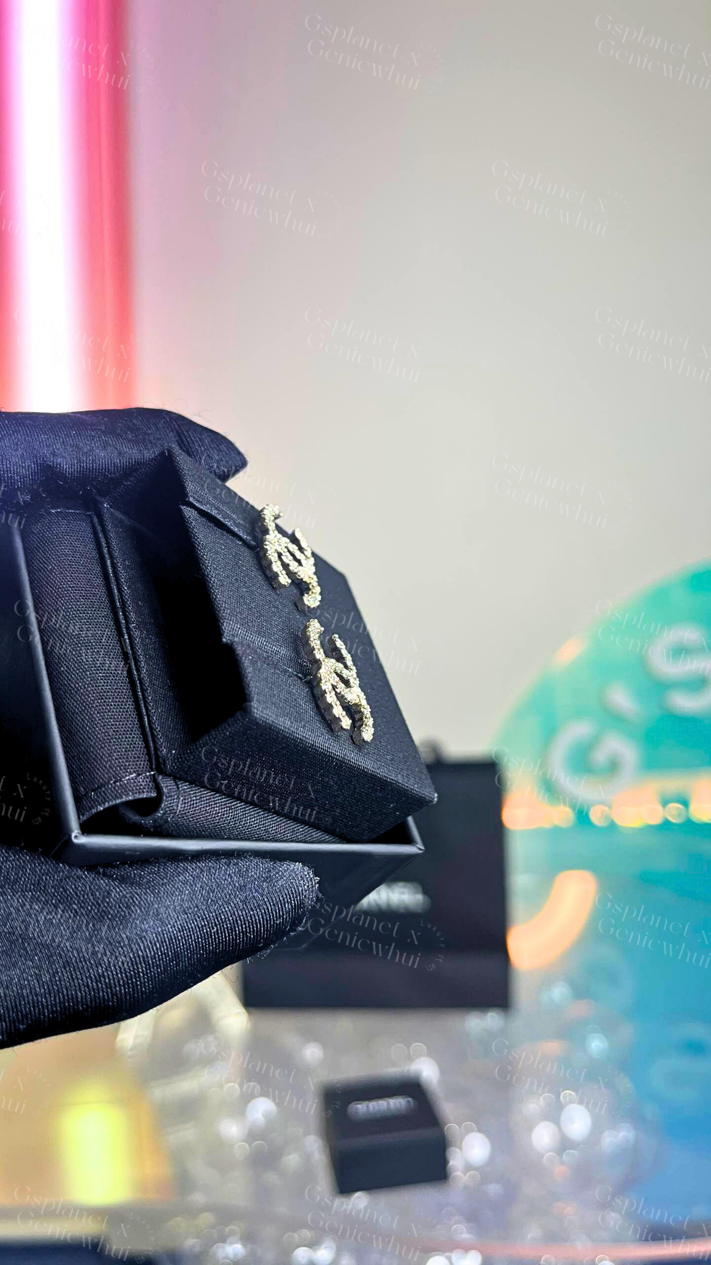 CHANEL Classic Crystal Stud Earrings