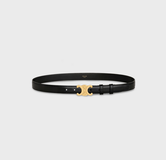 CELINE MEDIUM TRIOMPHE BELT IN TAURILLON LEATHER BLACK