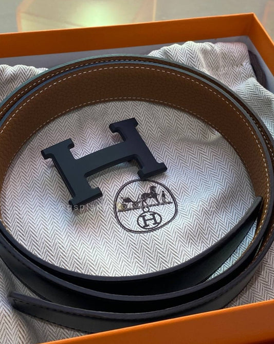 H belt buckle & Reversible leather strap 32 mm