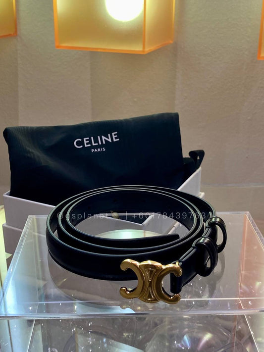 TEEN TRIOMPHE BELT IN TAURILLON LEATHERBLACK