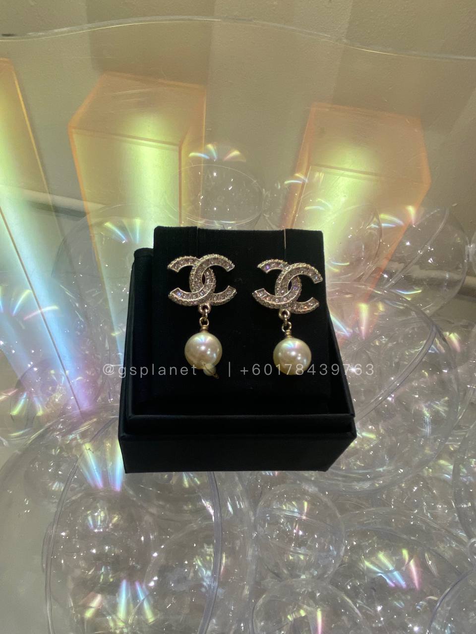 Chanel Double C With Pearl Earrings