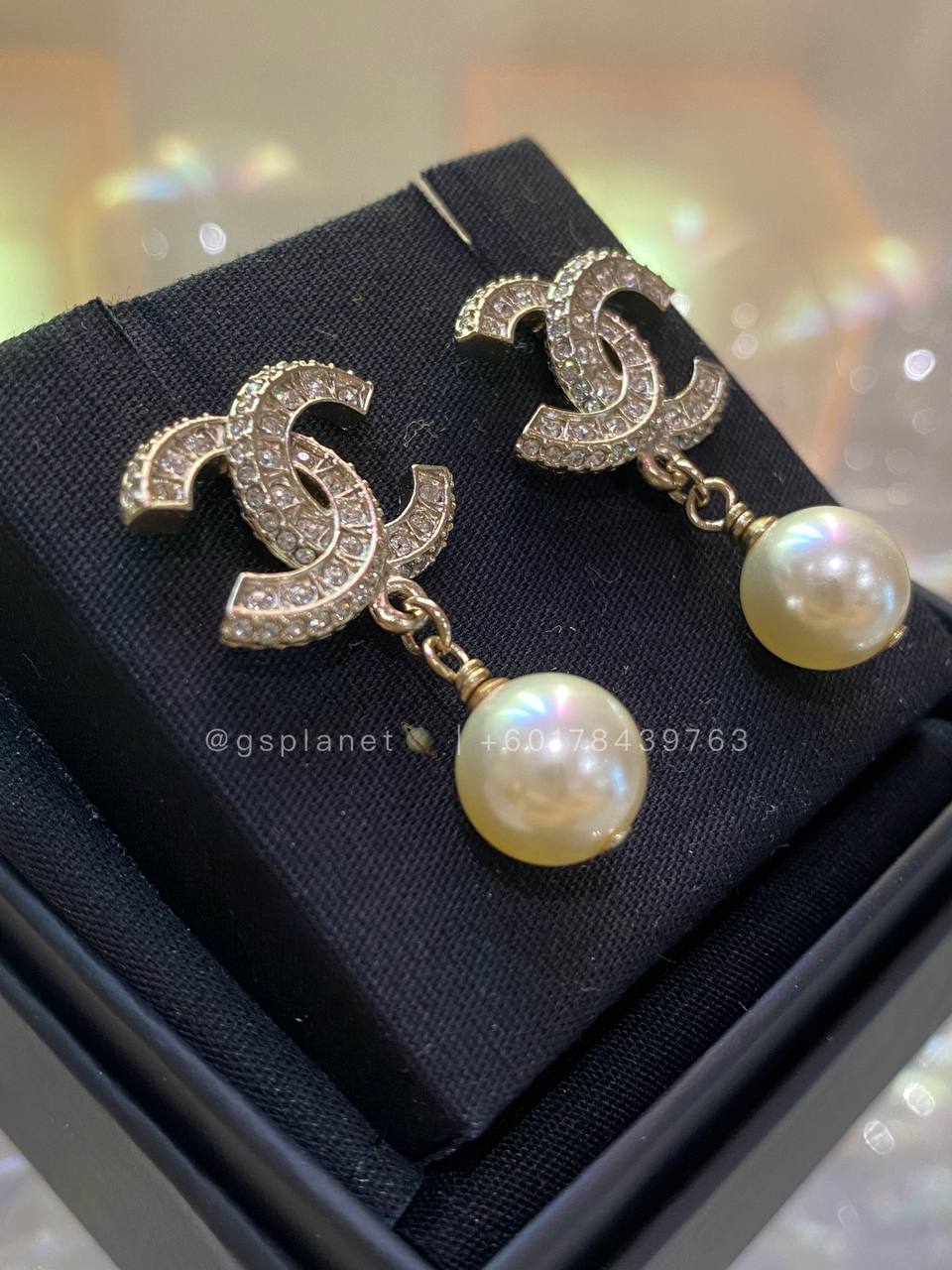 Chanel Double C With Pearl Earrings